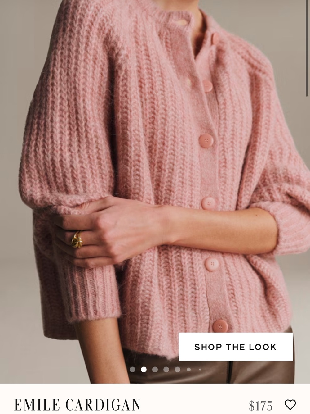 Sezane Emile Rose Pink Chunky Knit Cardigan